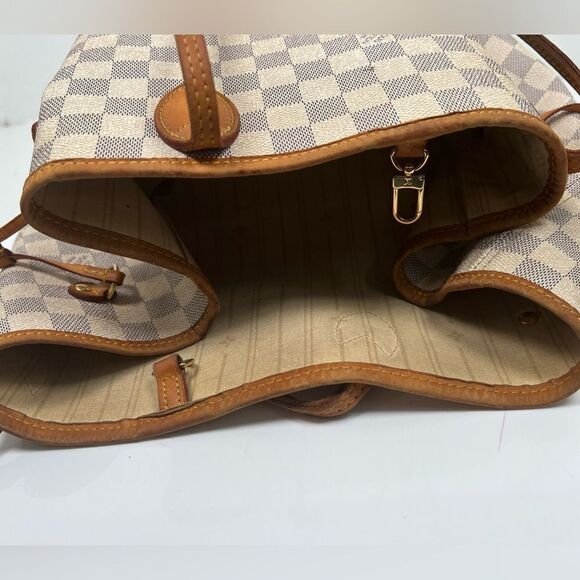 Authentic Louis Vuitton Damier Azur Neverfull MM Tote Bag - Picture 9 of 15